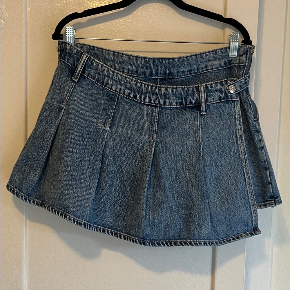 We The Free Blue Pleated Mini Skirt / Free People